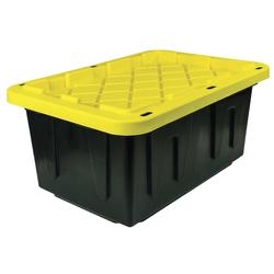 Performax® 17-Gallon Black Industrial Storage Tote with Snap-On Lid