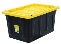 Performax® 27-Gallon Black Industrial Storage Tote with Snap-On Lid