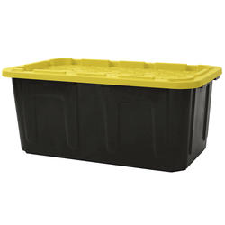 Tough Box 40 Gallon Black Storage Tote with Yellow Lid