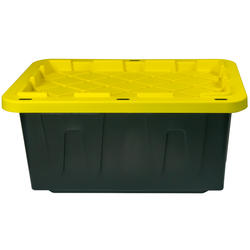 17 Gal. Tough Storage Tote in Black with Yellow Lid