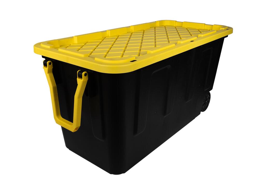 Performax® 75-Gallon Industrial Black Wheeled Storage Tote with