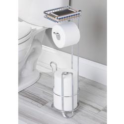Bathroom Tissue Paper Roll Stand - Chrome Toilet Paper Roll Storage Holder  - Free-Standing Toilet Paper Holder & Dispenser - 3 Tissue Paper Roll Holder  by ToiletTree Products 