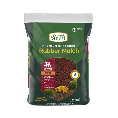Shredded Red Rubber Mulch - 76.8 Cu. Ft.