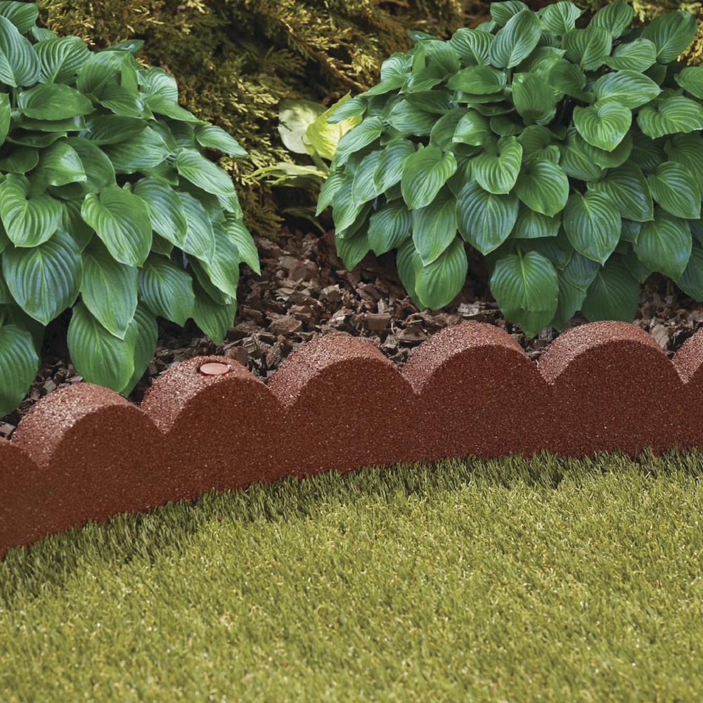Lasting Beauty® 4' Red Rubber Scalloped Landscape Edging Lasting Beauty® 4' Red Rubber Scalloped Landscape Edging