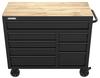 Performax® 42" x 18" Black 8-Drawer Mobile Rolling Tool Cabinet with Solid Wood Top