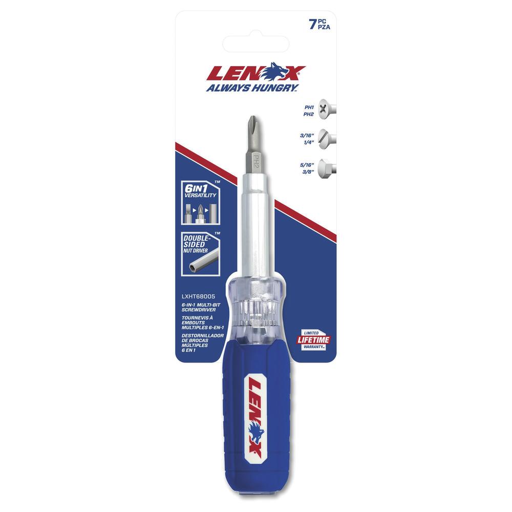 LENOX Sizes included: PH #2 x 6, SL 5/16 x 6-in x 11-in Variety pack Screwdriver LENOX Sizes included: PH #2 x 6, SL 5/16 x 6-in x 11-in Variety pack Screwdriver