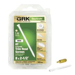 GRK® #8 x 2-1/2 Star Drive ClimaTek RT™ White Trim Wood Screw