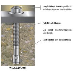 Red Head® Trubolt® 1/2" x 4-1/4" Hex Nut Expansion Wedge Anchor - 25