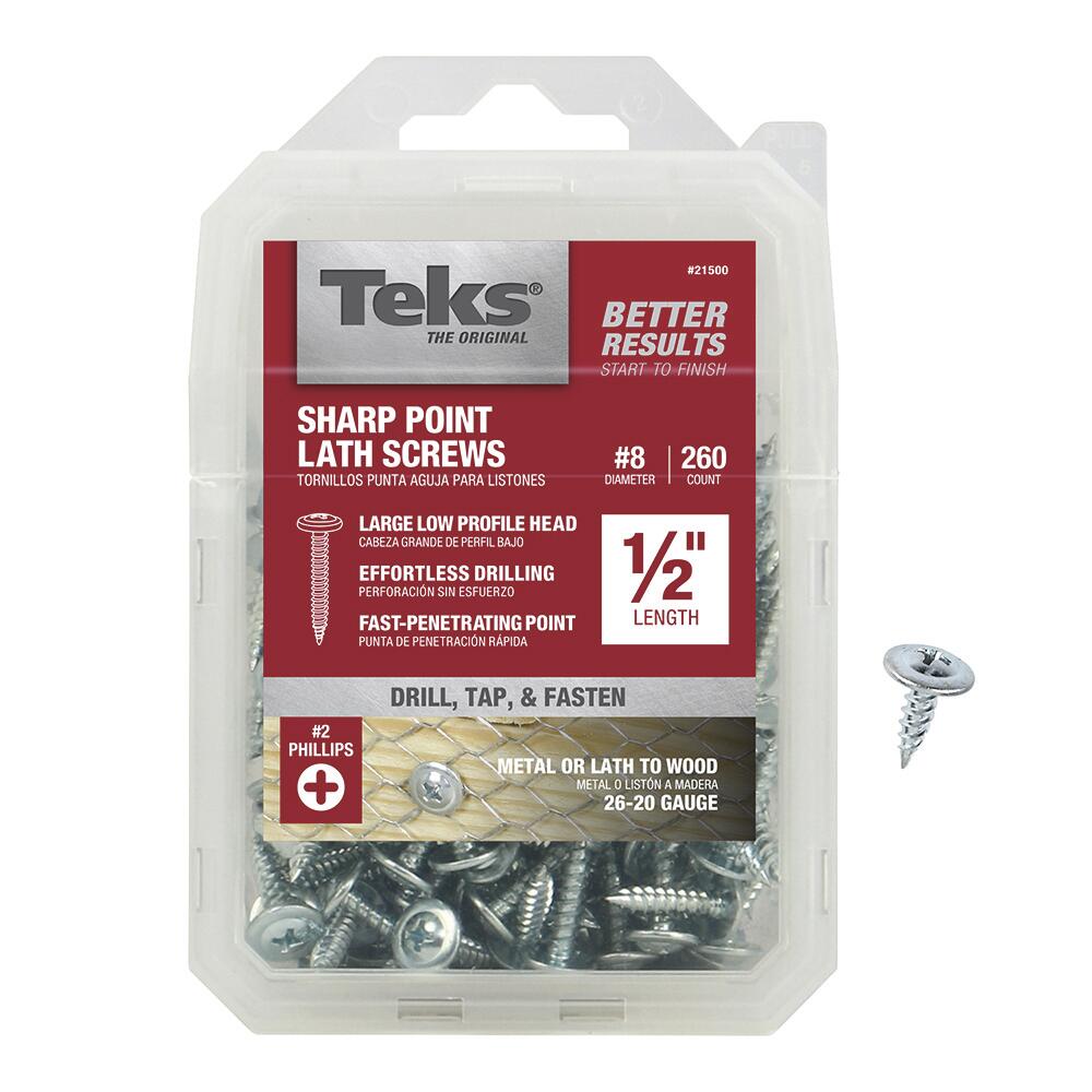 #8 x 1 in. Fine Zinc-Plated Steel Phillips Truss-Head Drill Point Lath Screws (170-Pack)