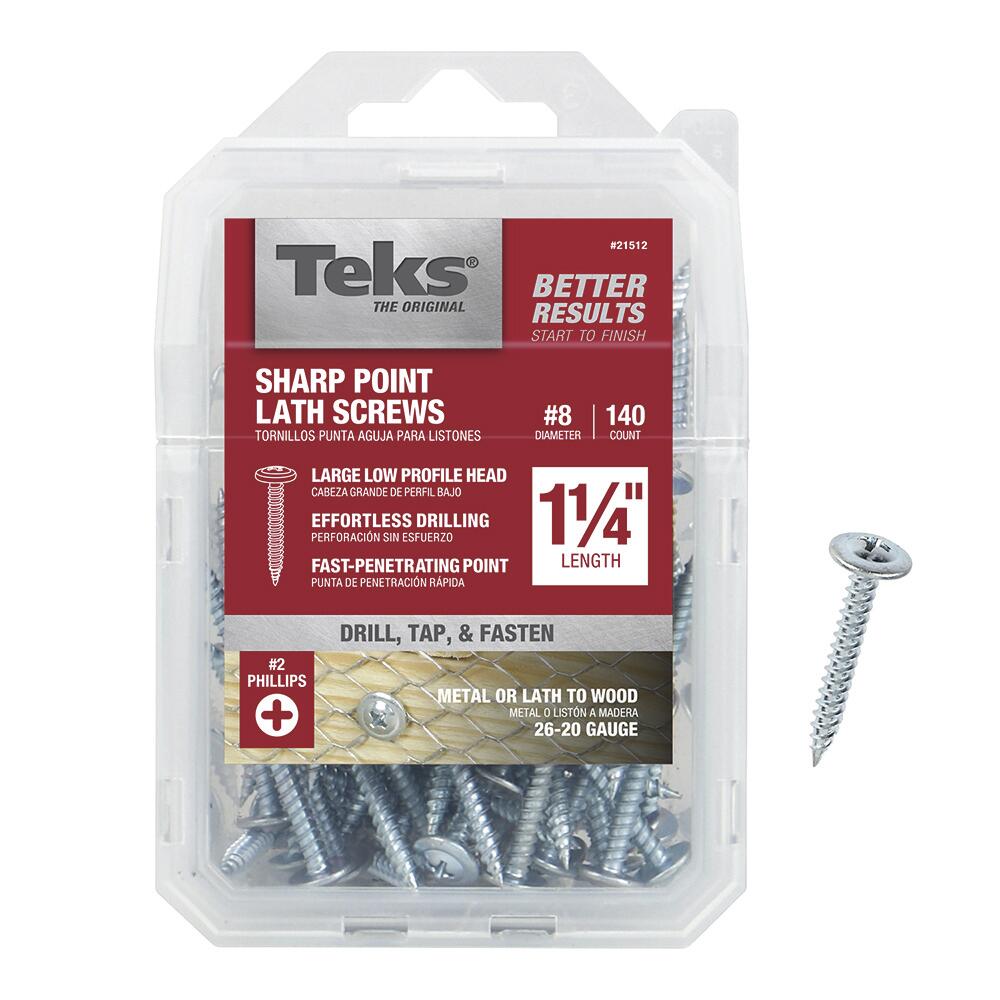 #8 x 1 in. Fine Zinc-Plated Steel Phillips Truss-Head Drill Point Lath Screws (170-Pack)