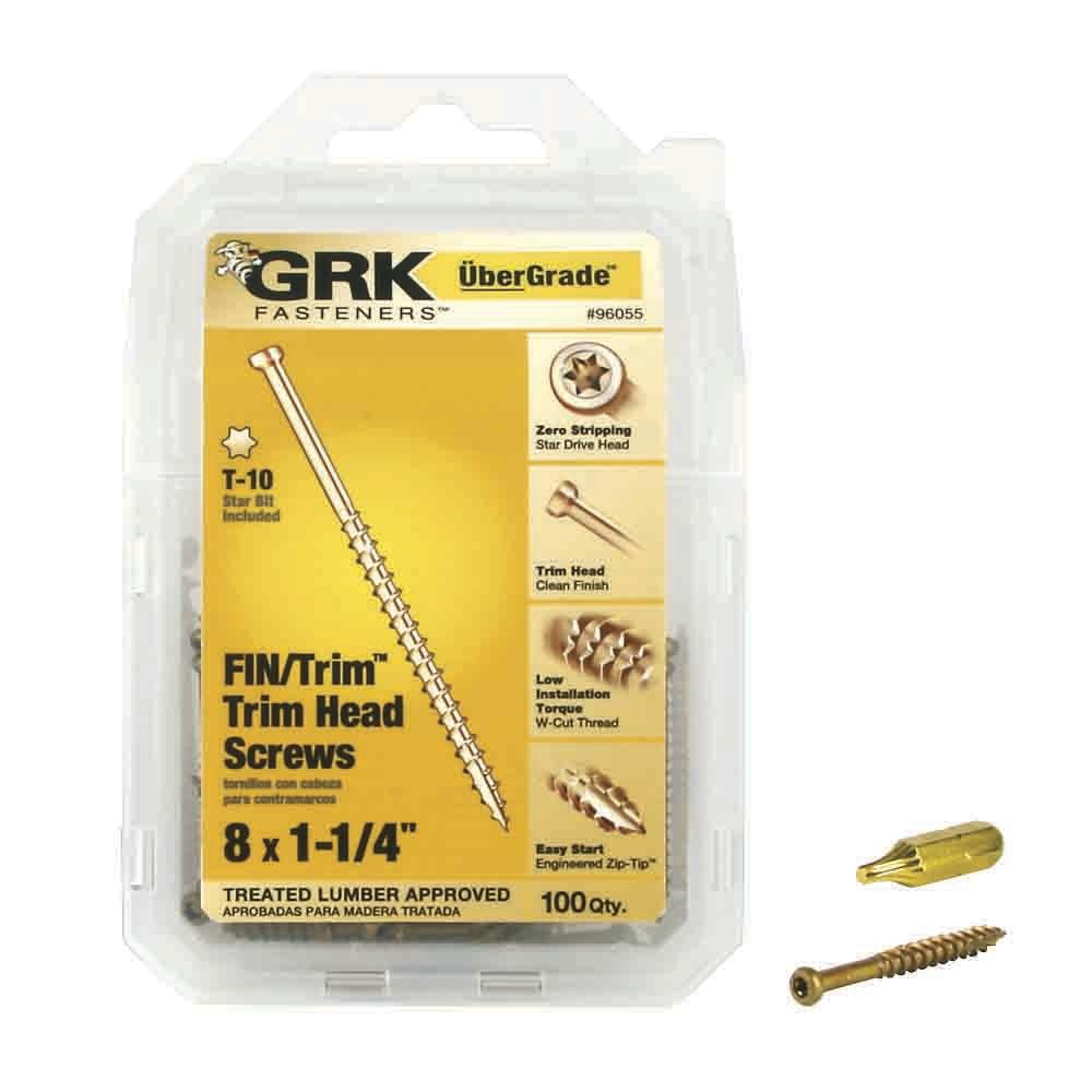 #8 x 1-1/4 in. Star Drive Trim-Head Finish Screw (100-Pack) #8 x 1-1/4 in. Star Drive Trim-Head Finish Screw (100-Pack)