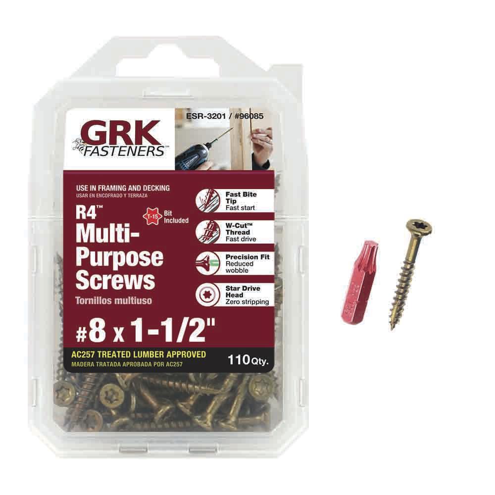 #8 x 1-1/2 in. R4 Multi-Purpose Star Drive Flat Head Screw (110 per Pack) #8 x 1-1/2 in. R4 Multi-Purpose Star Drive Flat Head Screw (110 per Pack)