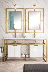 James Martin Boston (double) 63-Inch Modern Bathroom Vanity - Radiant Gold
