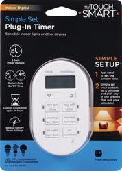 Mytouchsmart Digital Fashion Timer 1-Outlet Polarized 2 Settings 24hr Cover - 1 Each