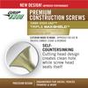 Grip Fast® Premium #8 x 1-1/4" Star Drive Steel Flat Head Exterior Construction Screw - 1 lb. Box