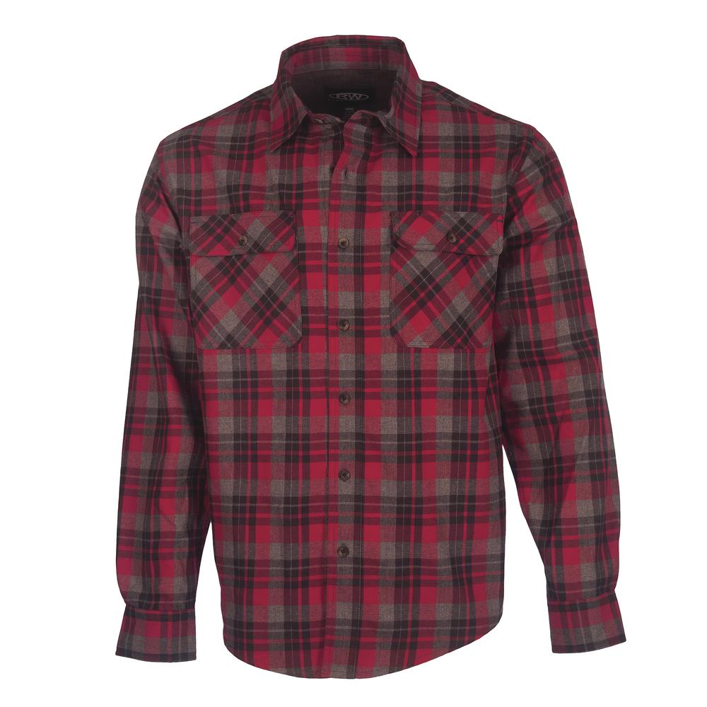 WOOL FLANNEL SHIRTS Mサイズ バーガンディ RW Rugged Wear® Men's Brushed Heather Flannel Shirt - Assorted