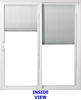 JELD-WEN® Builders Series 72"W x 80"H Vinyl Internal Blinds Right Hand Sliding Patio Door with Screen