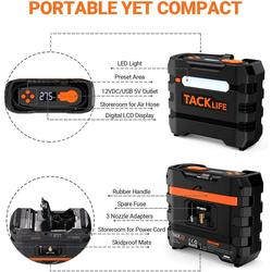 Tacklife A6 Plus AC/DC Tire Inflator, Portable Air Compressor