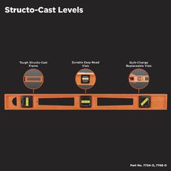 thumbnail image 2 of Johnson Structo-Cast 18-Inch Torpedo Level - Magnetic, Non-Conductive Orange Level For DIY & Pro Use 2 of 12