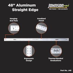 Johnson Level J48EM 48 in. Aluminum inch & Metric Straight Edge