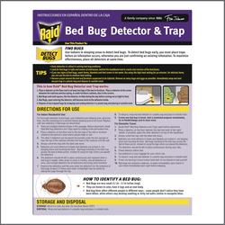 Raid® Bed Bug Detector and Trap, 0.19 lb Trap, 8 Traps