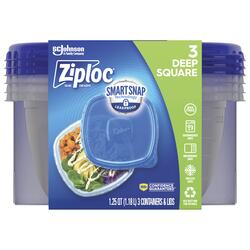Ziploc Plastic Food Storage Container Set Clear Pack Of 3 - Office Depot