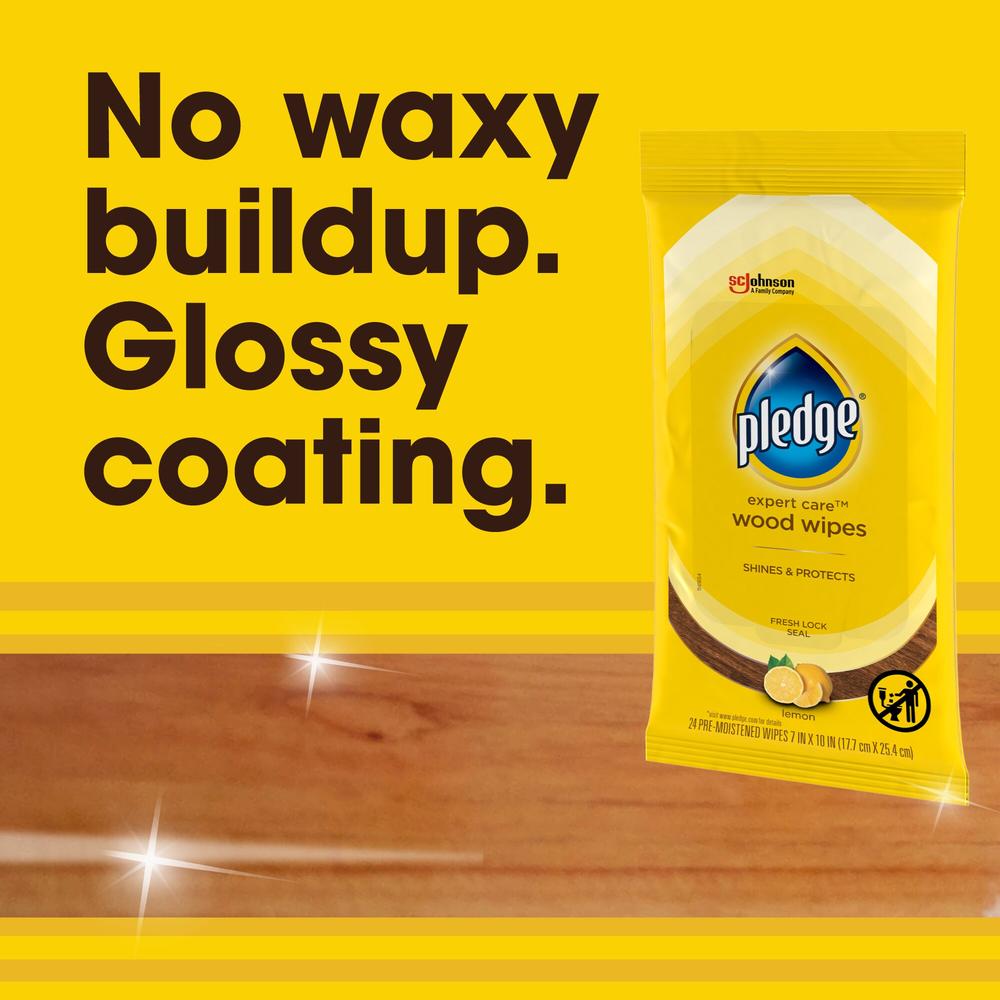 Pledge Expert Care Lemon Wipes, Multipurpose Cleaning for