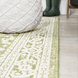 Jonathan Y Santa Monica Green/Cream 27 x 10' Area Rug at Menards®