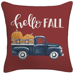 Hello Fall Pumpkin Truck Lumbar Pillow