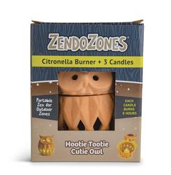 ZendoZones® Hootie Tootie Cutie Owl Citronella Burner with 3 ZendoZones® Hootie Tootie Cutie Owl Citronella Burner with 3