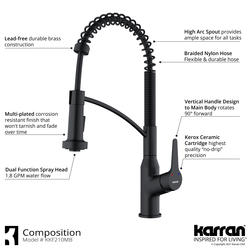 Karran Scottsdale One-Handle Pull-Down Matte Black Kitchen Faucet