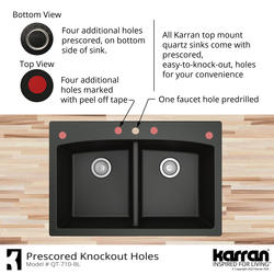 Karran Kitchen Sink Decorative Disposal Flange - Black QDFBL