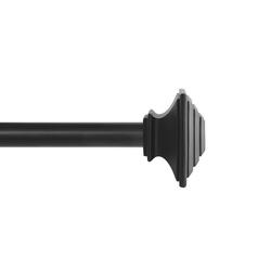 Kenney 66"-120" Matte Black Mission Premium Decorative Curtain Rod