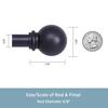 Kenney® 28"-48" Black Chelsea Standard Decorative Curtain Rod