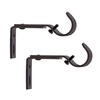 Kenney® 1" Black/Brown Adjustable Curtain Rod Mounting Brackets