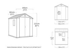 Darwin 6x6 Abri de jardin en résine Keter K249669 190x183x221cm