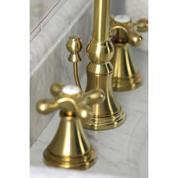 Kingston Brass Governor 8 in. Widespread 2-Handle High-Arc Bathroom Faucet  in Satin Brass