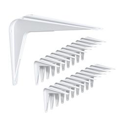 2x London White Metal Shelf Brackets – Wall Mount Shelving Supports – 7 Sizes 100mm-350mm – Contemporary