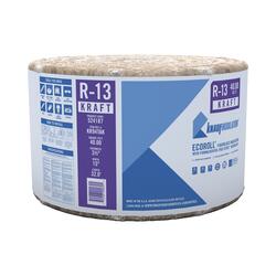 Owens Corning EcoTouch 15 in. W X 32 ft. L R-13 Kraft Faced Fiberglass  Insulation Roll 40 sq ft - Ace Hardware