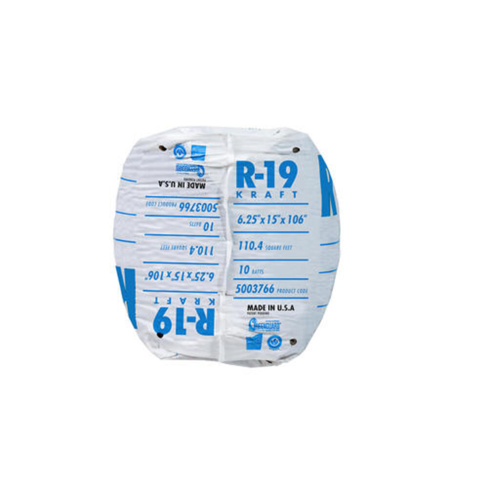 R-19 EcoBatt® Kraft Faced Fiberglass Insulation Batt 6-1/4 R-19 EcoBatt® Kraft Faced Fiberglass Insulation Batt 6-1/4