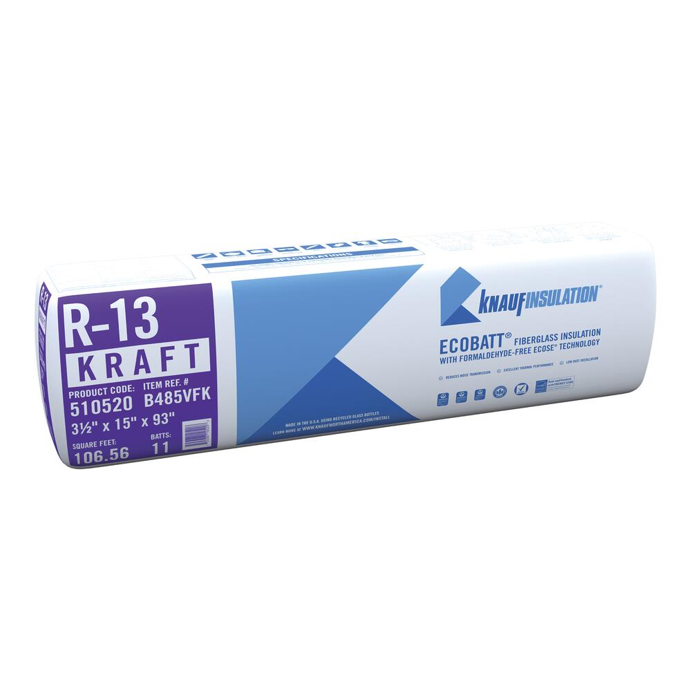 R-13 EcoBatt® Unfaced Fiberglass Insulation Batt 3-1/2