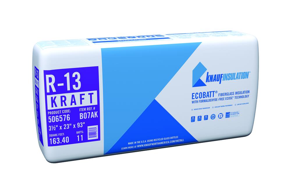 Knauf Insulation Ecobatt R-13 Kraft Faced Fiberglass Insulation Batts 3.5