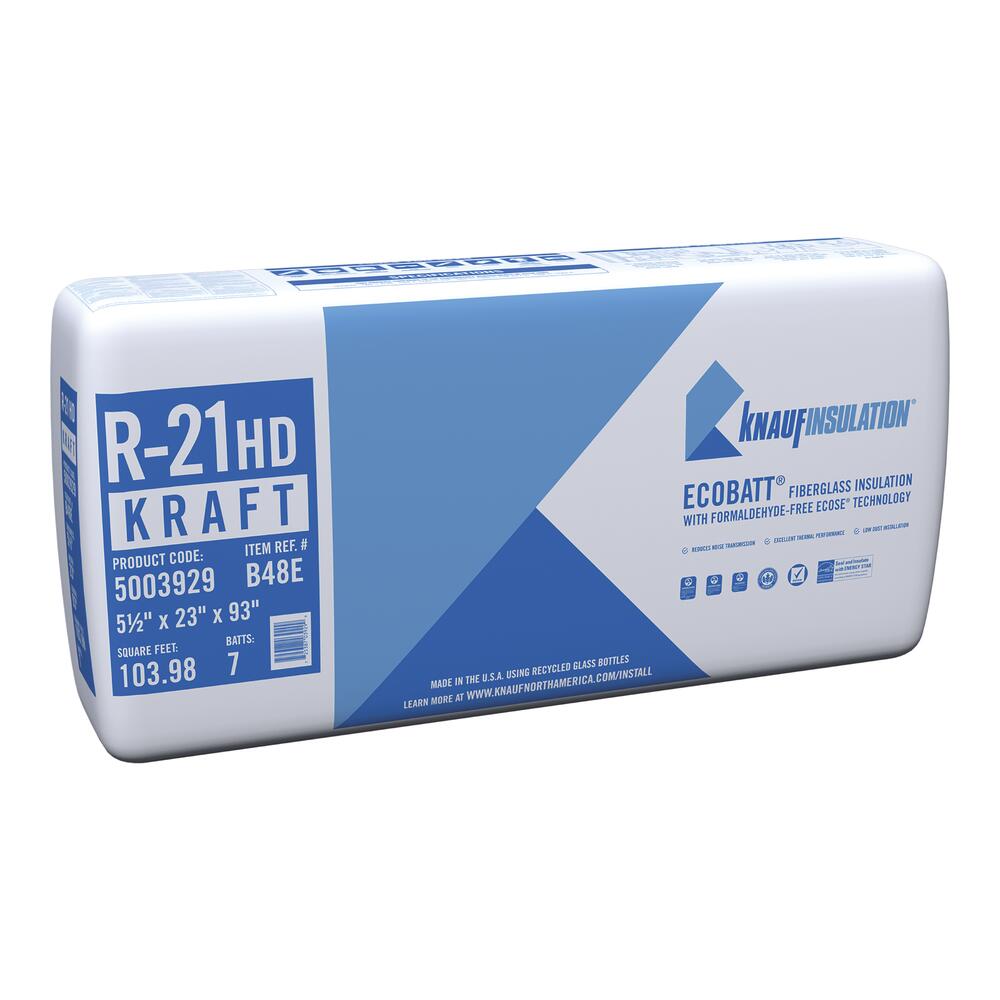 R-21 EcoBatt® Unfaced Fiberglass Insulation Batt 5-1/2 x 23