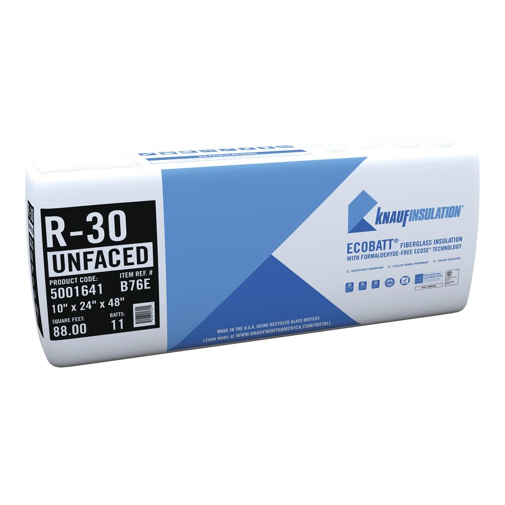 R-30 EcoBatt® Unfaced Fiberglass Insulation Batt 10 R-30 EcoBatt® Unfaced Fiberglass Insulation Batt 10