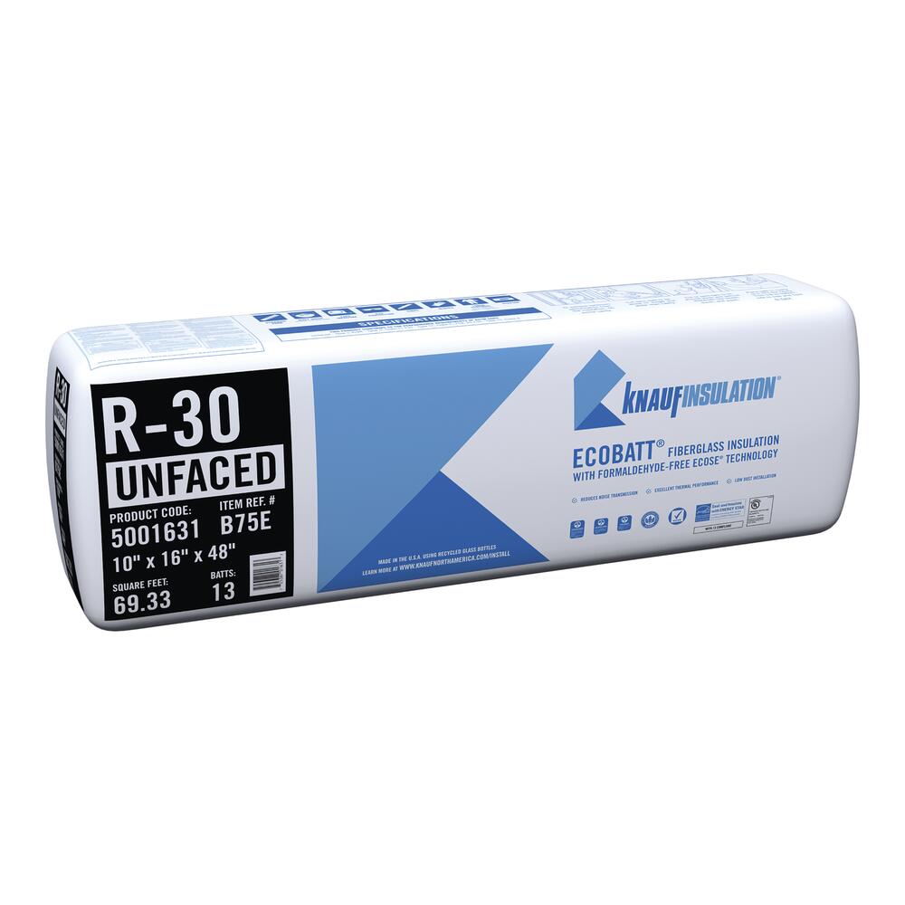 R-30 EcoBatt® Unfaced Fiberglass Insulation Batt 10 R-30 EcoBatt® Unfaced Fiberglass Insulation Batt 10