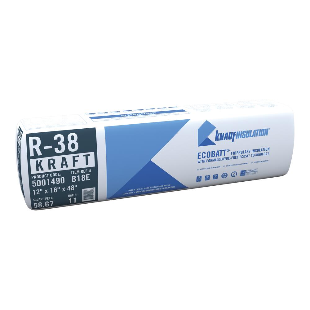 R-38 EcoBatt® Unfaced Fiberglass Insulation Batt 12 R-38 EcoBatt® Unfaced Fiberglass Insulation Batt 12