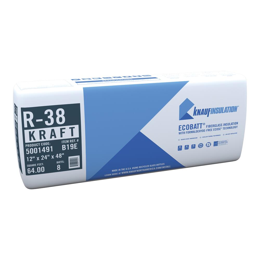 R-38 EcoBatt® Unfaced Fiberglass Insulation Batt 12 R-38 EcoBatt® Unfaced Fiberglass Insulation Batt 12