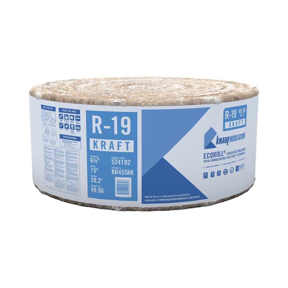 R-19 EcoRoll™ Unfaced Fiberglass Insulation Roll 6-1/4 R-19 EcoRoll™ Unfaced Fiberglass Insulation Roll 6-1/4