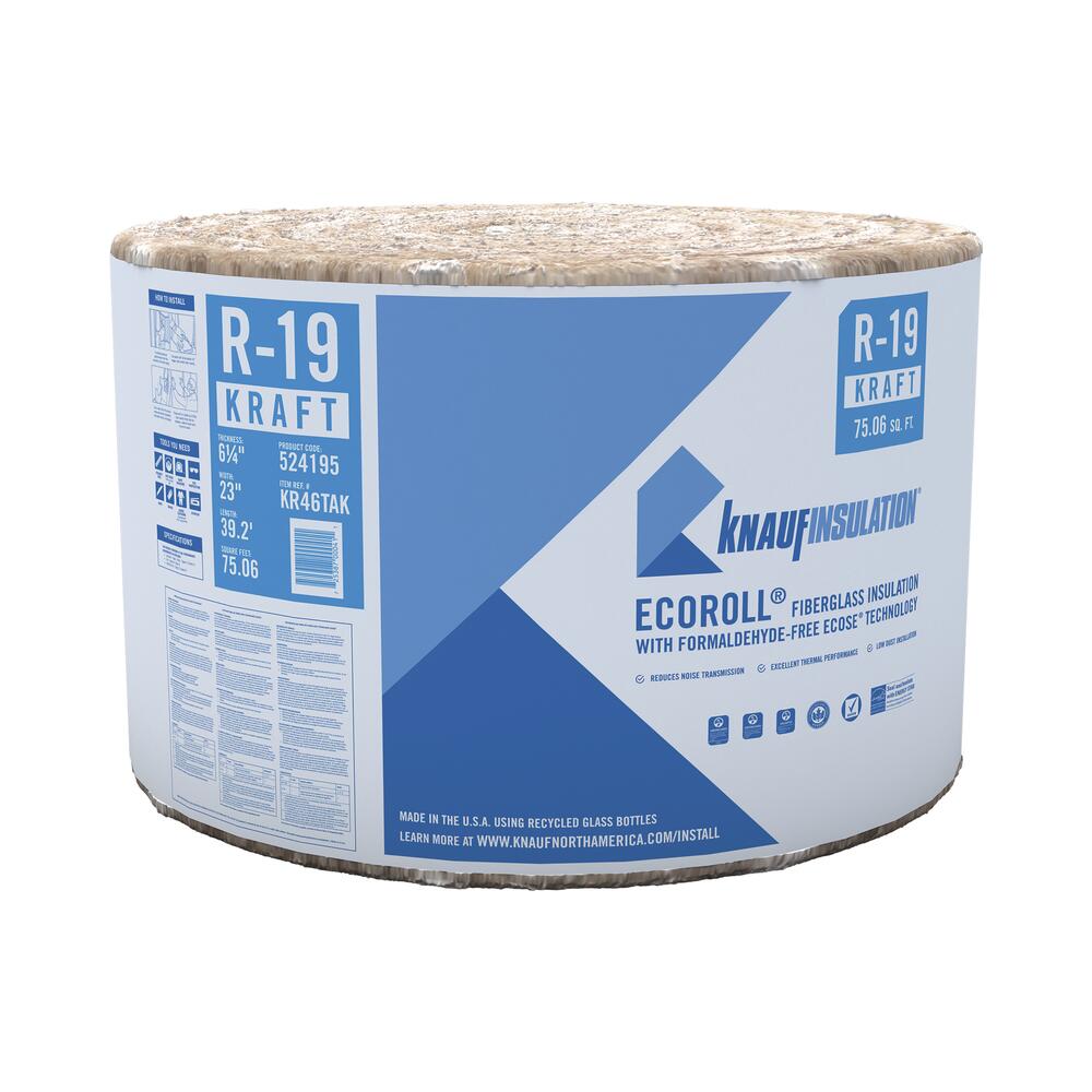 R-19 EcoRoll™ Unfaced Fiberglass Insulation Roll 6-1/4