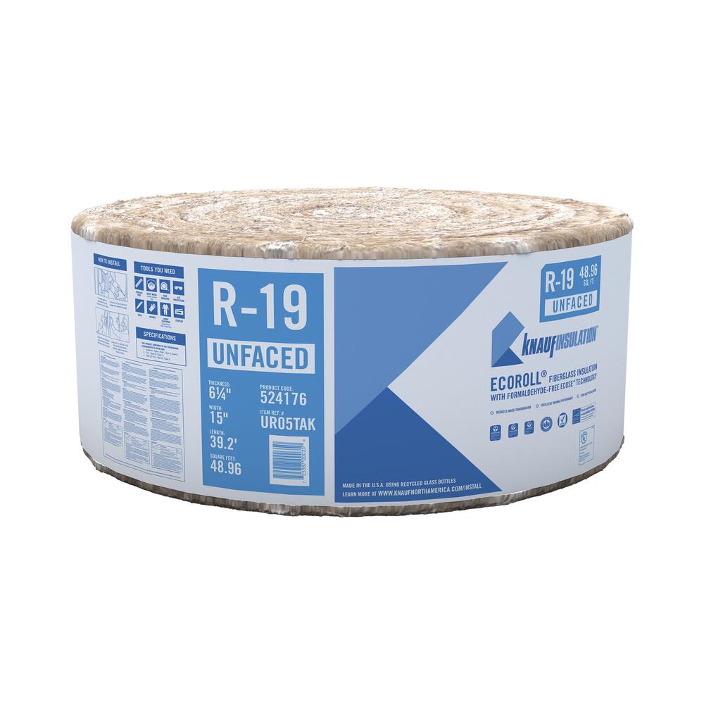 R-19 EcoRoll™ Unfaced Fiberglass Insulation Roll 6-1/4 R-19 EcoRoll™ Unfaced Fiberglass Insulation Roll 6-1/4